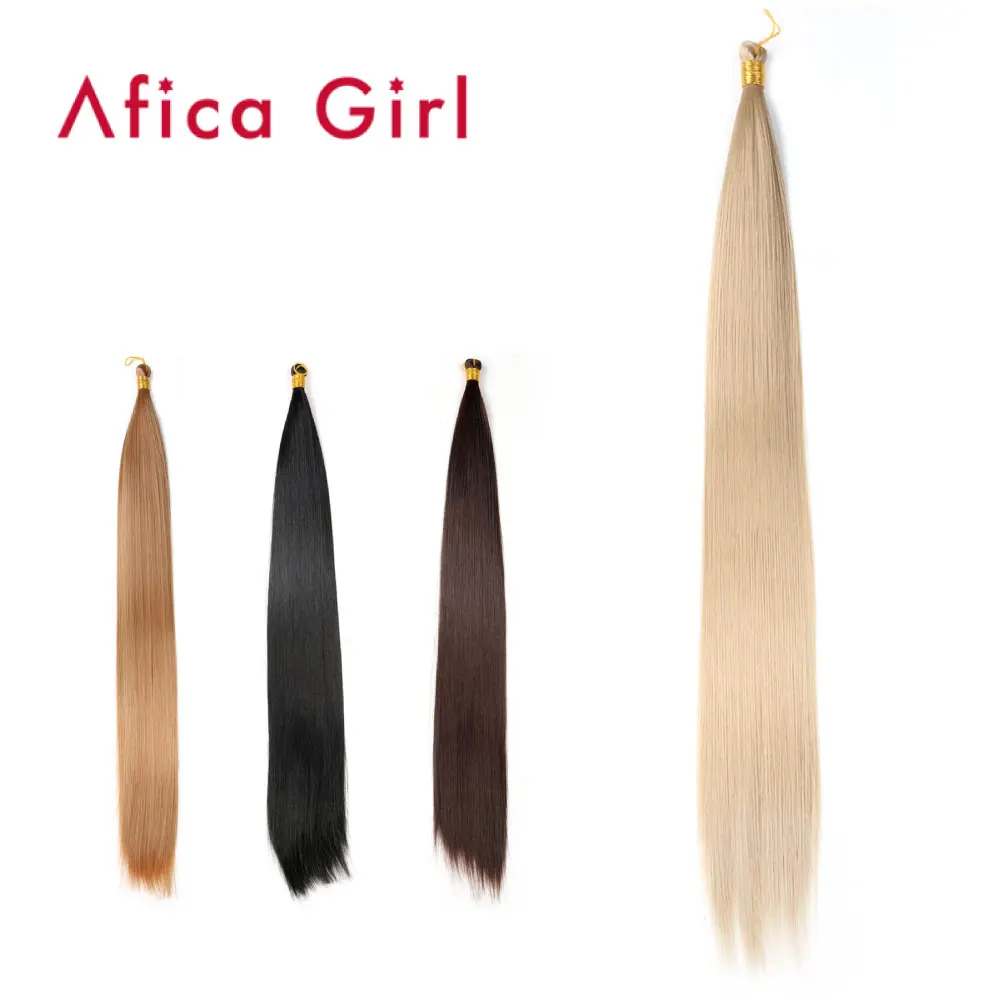

Africa Girl Straight Bulk Hair Synthetic Hair Braiding Hair Extension 22Inch 150g/Piece With Solid Color Afro Curls For Women