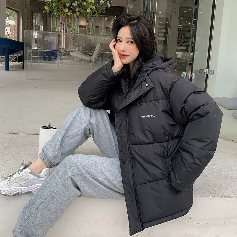 Parkas Women Cotton Coat Loose Hooded Cotton Jacket Tide Winter Cotton-Padded Jacket Winter Coat Women
