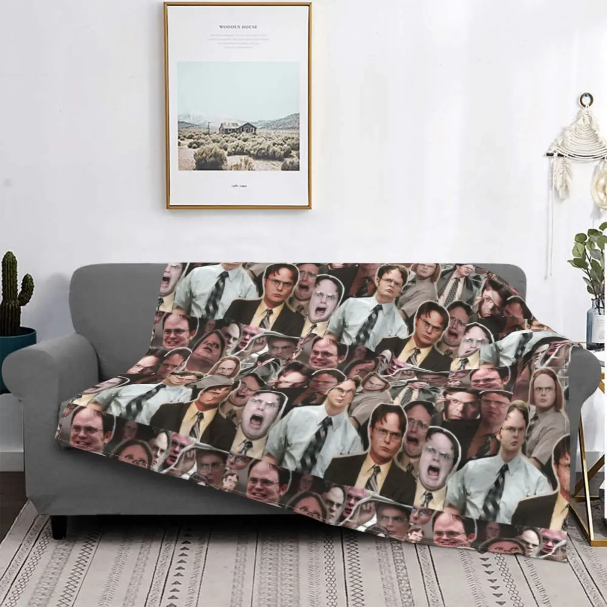 

Dwight Schrute The Office Blanket Michael Vintage Flannel Awesome Warm Throw Blankets for Bed Sofa Spring/Autumn