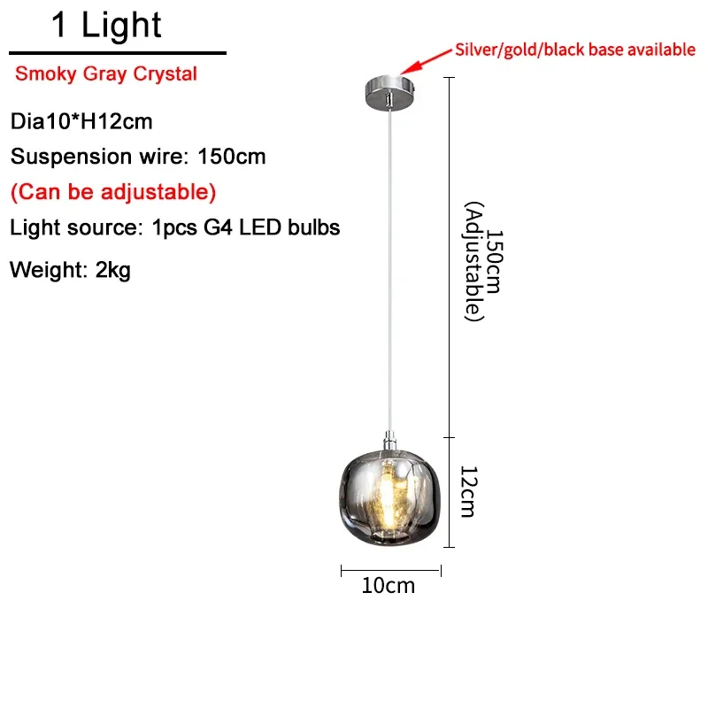 

Люстра ZPZP янтарно-дымчато-серая хрустальная LED