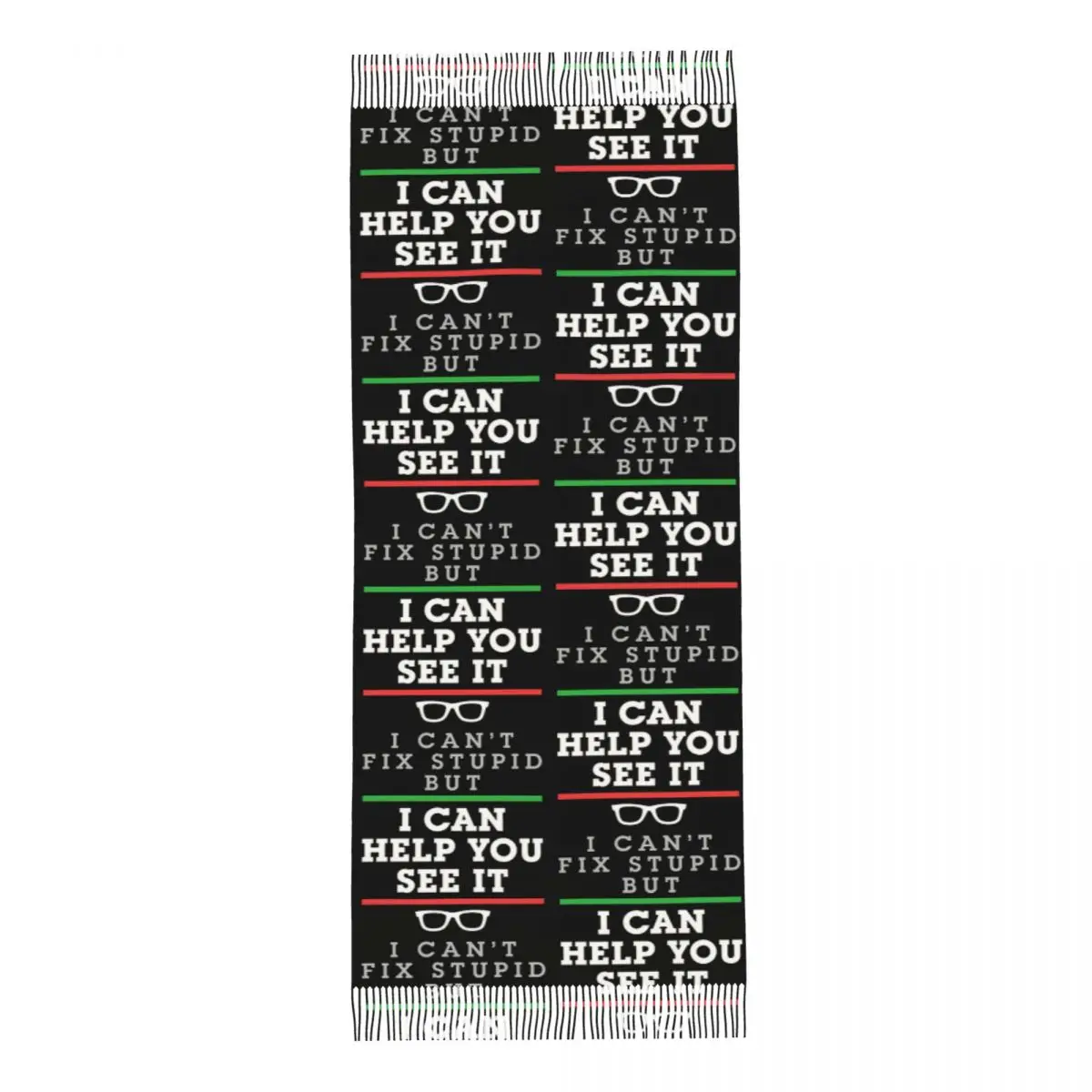 Optometrist Optometry Ophthalmology Funny Saying See Stupid Scarf Tassel Scarves for Women Shawls Wraps Fall Winter Shawl Wrap