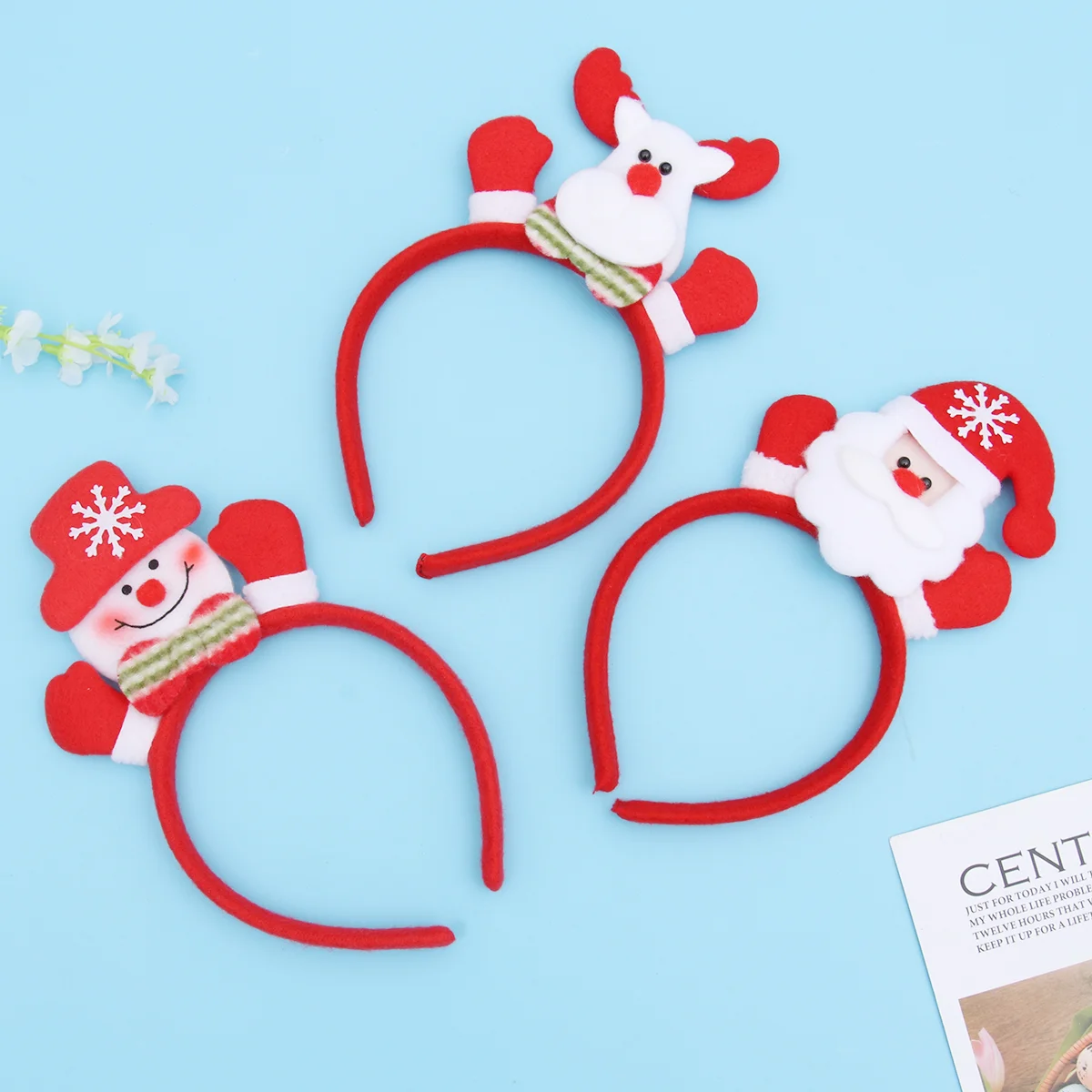 

3pcs Hair Hoops Christmas Hair Band Christmas Snowman Headband Christmas Santa Costume Holiday Santa Headwear