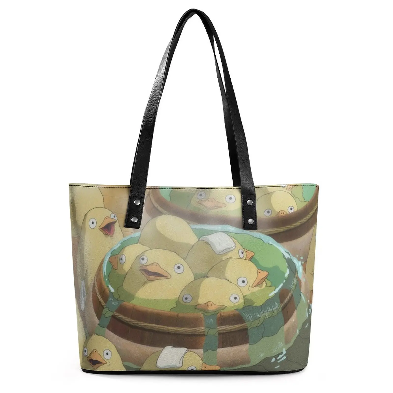 

Spirited Away Handbags Ootori Sama Ziplock Tote Bag Elegant PU Leather Shoulder Bag Lady Beach Custom Shopping Bags