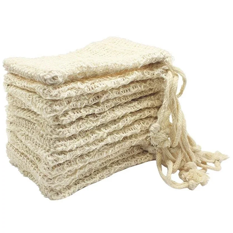 

New 30 Packs of Natural Sisal Soap Bag Exfoliating Soap Protect Bag Holder, Bathroom Personal Washing Cotton Mesh Bag
