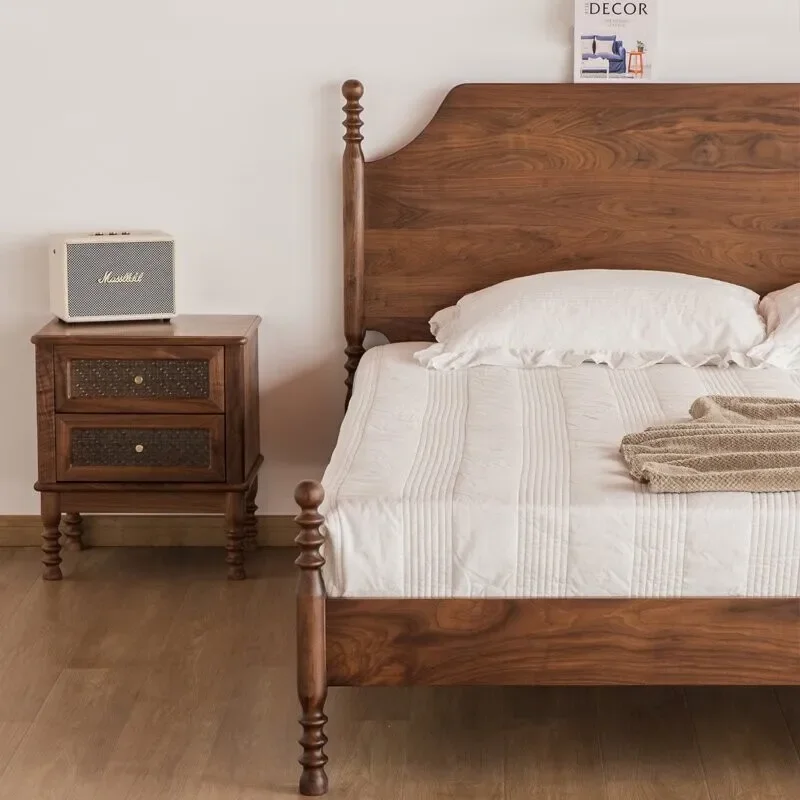 Деревянная двухспальная кровать Craftsman's Wood Language Североамериканская черная