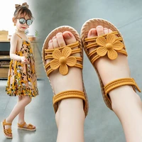 girls sandals 2022 new summer childrens fashion soft sole princess shoes girls pink sandals flat shoes sandal sweet