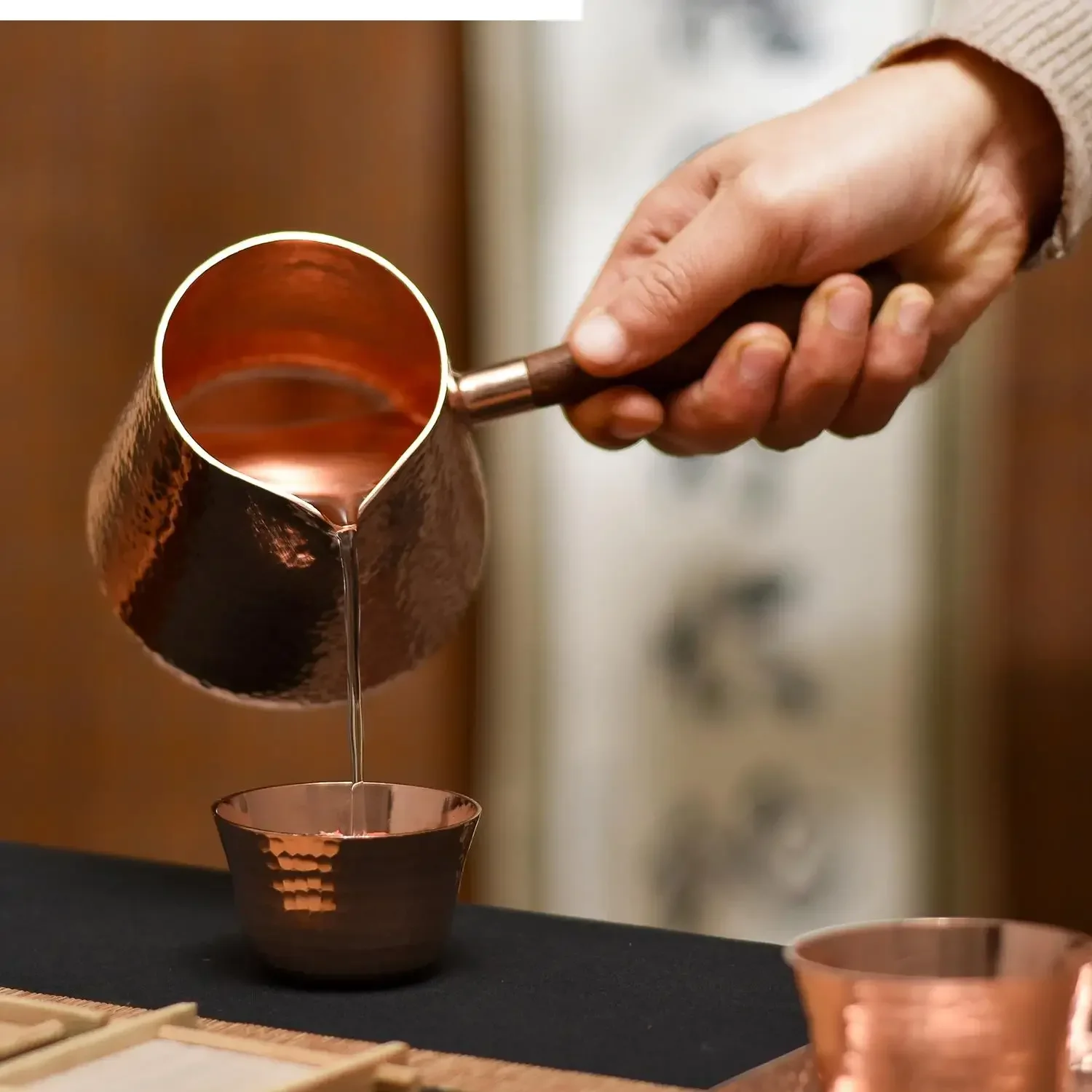 Чашка для чая из чистой меди утолщенный чайный сервиз ручной работы морской