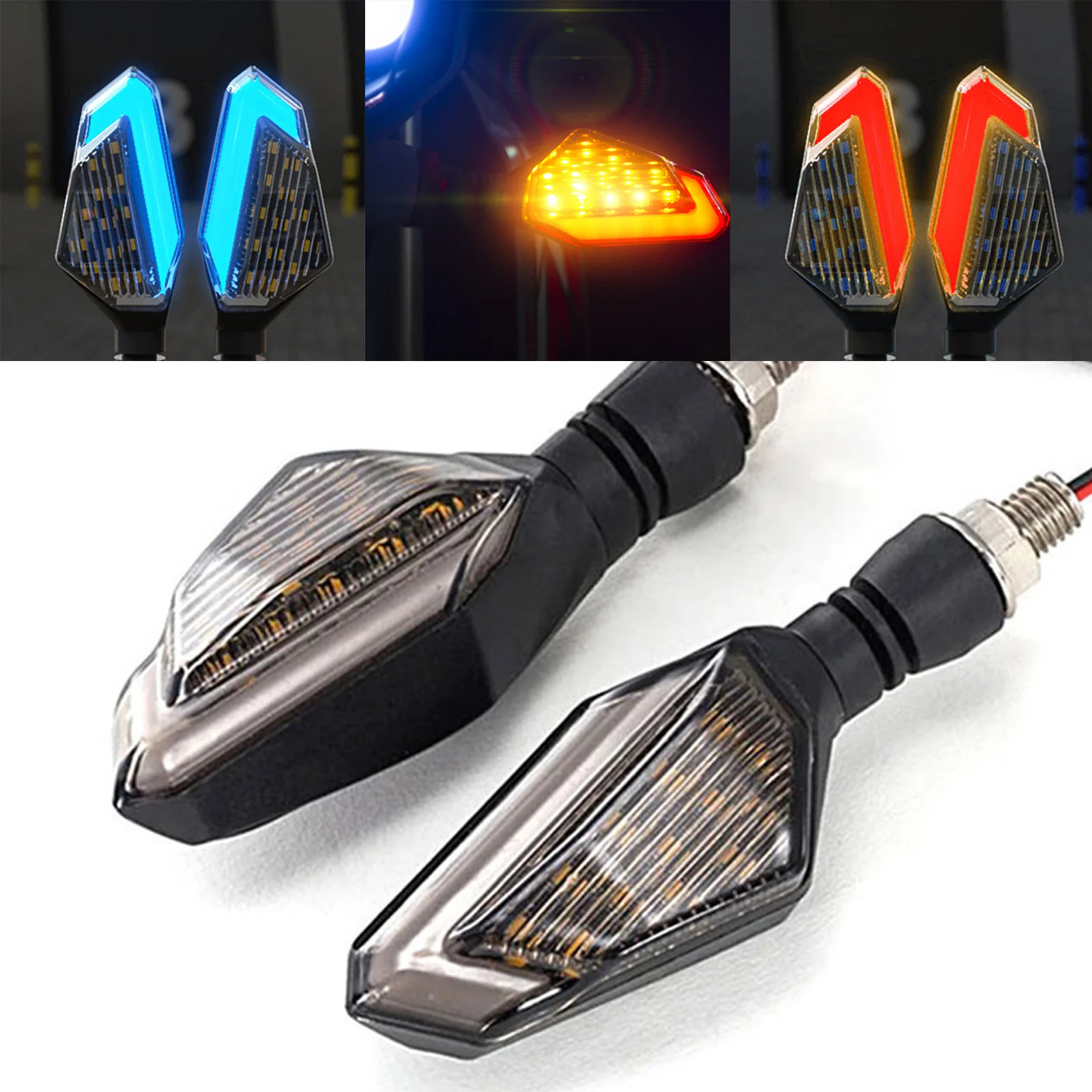 

2PCS Motorcycle LED Turn Signal Lights For Cruiser Honda Kawasaki BMW Yamaha Motorcycle Blinker Front Rear 2PCS Signal Lamp