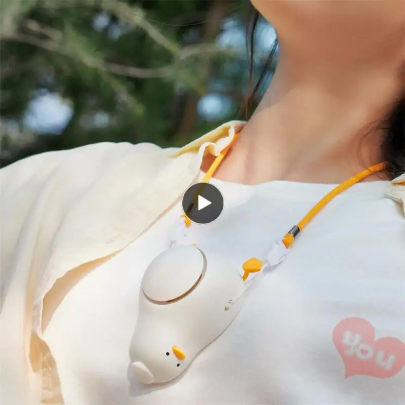 

Bladeless Hanging Neck Fan Type-c Portable Lying Flat Duck Hanging Neck Fan Cartoon Hanging Neck Bladeless Lying Duck Neck Fan