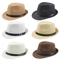 summer fedora hat for men fashionable elegant vintage black women white red brim 1920s panama top jazz beach unisex classic cap