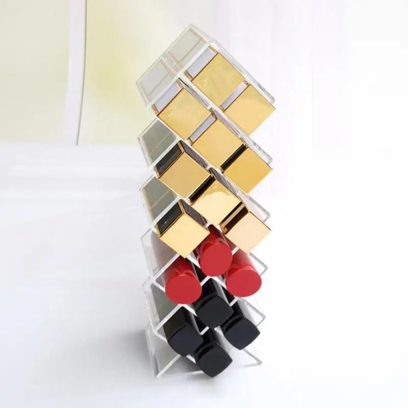 

Fish Shape Lipstick Organizer Stackable 16 Slots Acrylic Lipstick Holder Organizer Lipsticks Tower Display Storage Box For Women