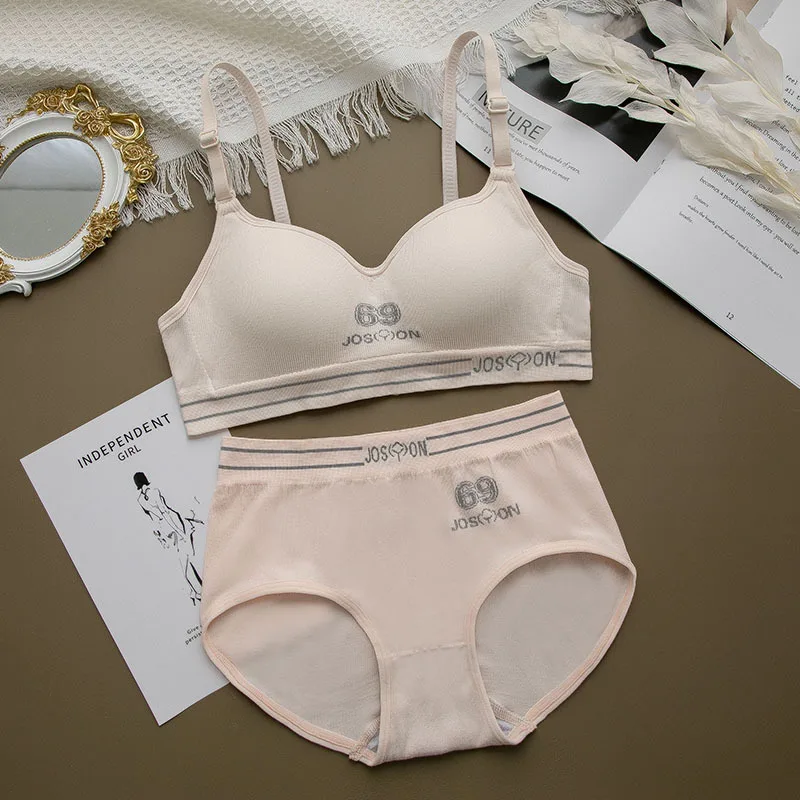 

Комплект с бюстгальтером для молодых девушек, комплект из бюстгальтера и нижнего белья для учащихся средней школы, хлопковый бюстгальтер для девочек-подростков, нижнее белье для девушек