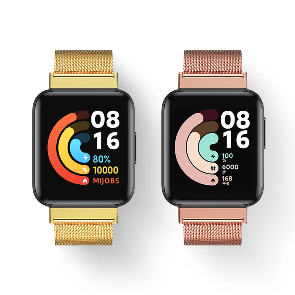 

Металлический ремешок для Mi Watch Lite Correas Redmi Watch 2 Lite, ремешок для часов Xiaomi, Миланский Браслет из нержавеющей стали