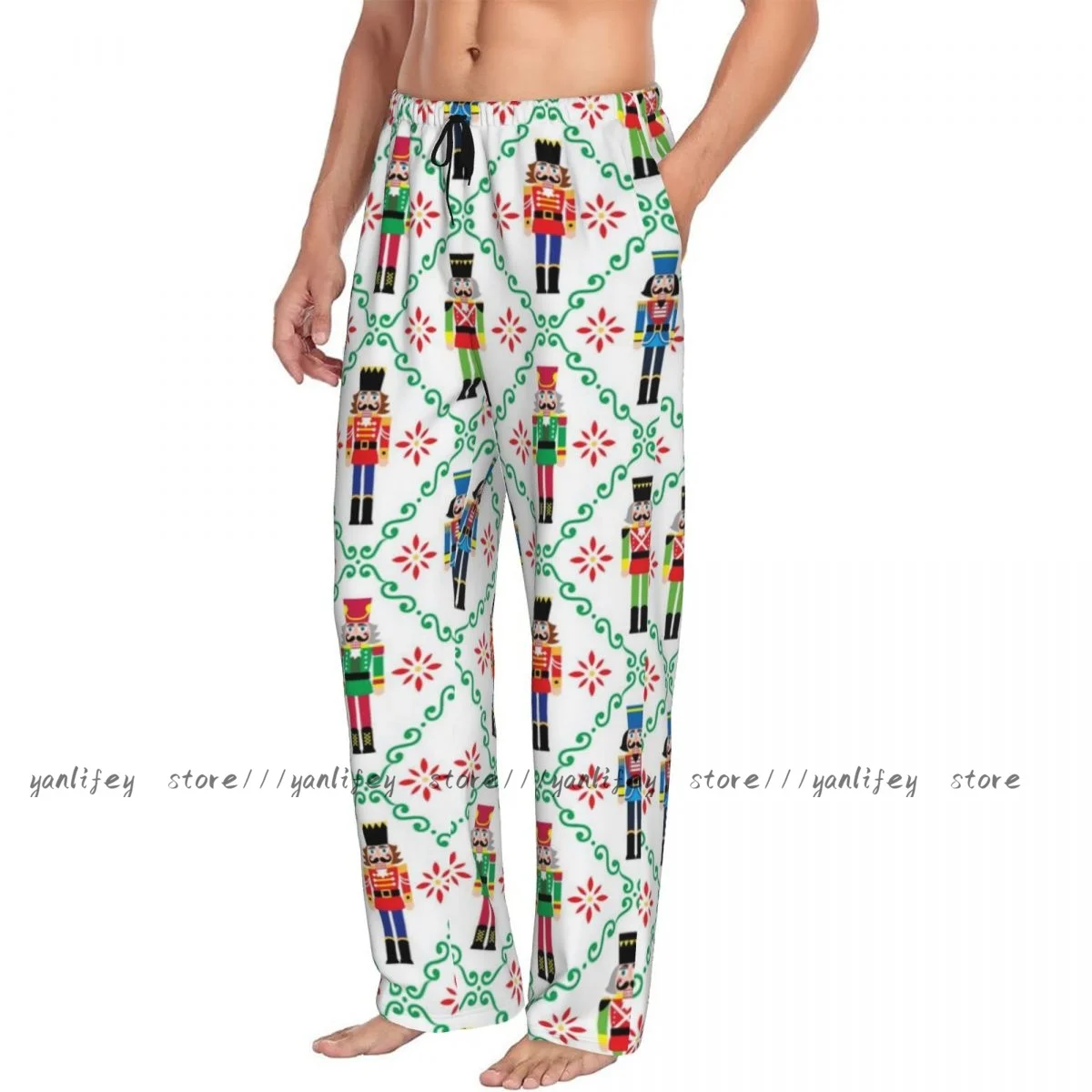 Мужская одежда для сна свободные брюки пижамы рождественские Щелкунчики