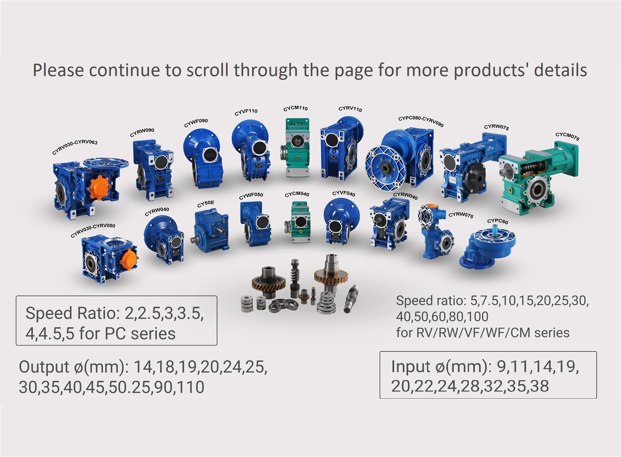 CHENYUE червячный редуктор CYVF30 вход 9/11 мм Выход 14 соотношение 5:1/80:1 5-21 нм 0 06-кВт