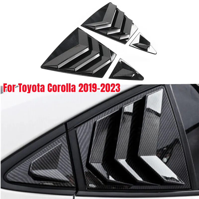 Фото Для Toyota Corolla Sedan 2019-2023 ABS пластик заднее окно четверть жалюзи крышка боковое вентиляционное отверстие отделка автомобильные клейкие аксессуары Запчасти №1