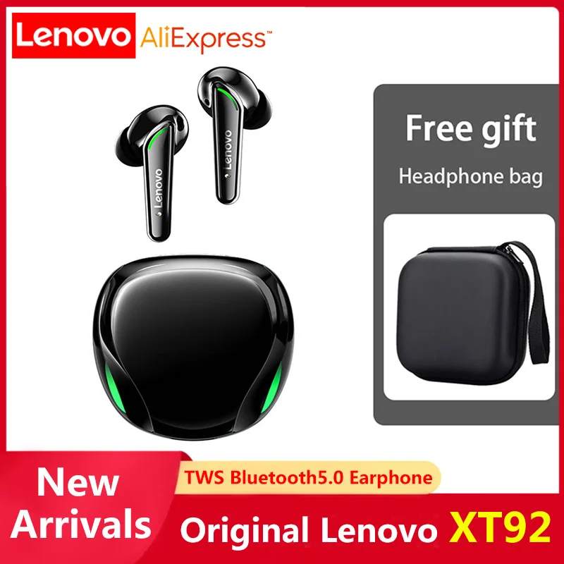 

Original Lenovo XT92 TWS Gaming Earbuds Bluetooth 5.1 Low Latency Professional Gamer Wireless Earphone 9D Stereo HiFi Headphones