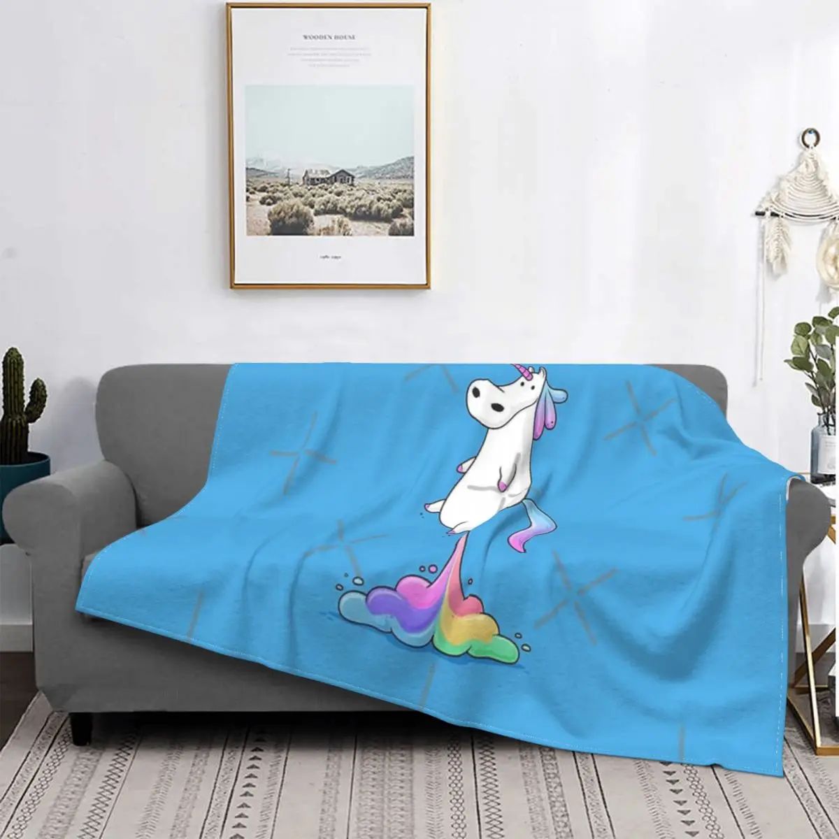 

Manta de unicornio Fart, colcha de cama a cuadros, colcha de 90, manta de lana a cuadros y fundas