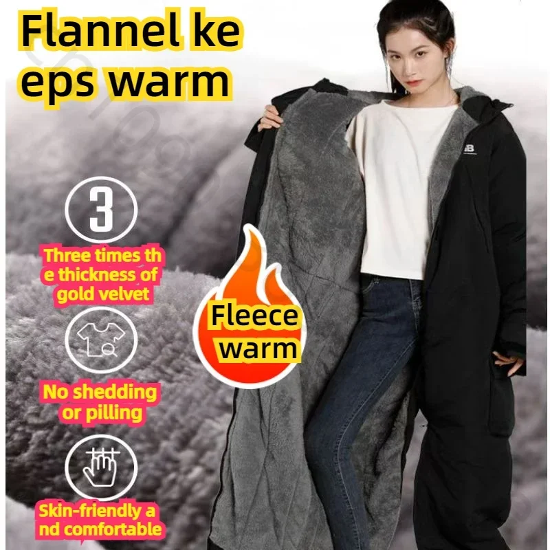 NEW Electric Motorcycle Windproof Plus Velvet Thickened Double-sided Waterproof Snowmobile Jacket Winter Warm Suit for Men Women