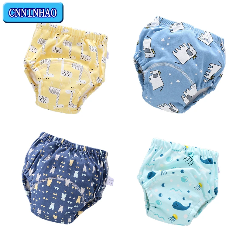 Baby Infant Toddler Waterproof Potty Training Pants Cotton Changing Nappy Cloth Diaper Panties Reusable Washable 6 Layers Crotch