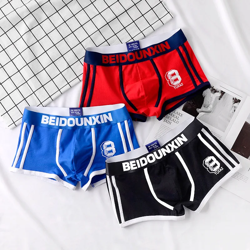 3Pcs/Lot Boxer Man Cotton Boxershorts Fashion  Breathable Underwear Underpants Trends Sexy Panties Shorts Male Clothes Wholesale