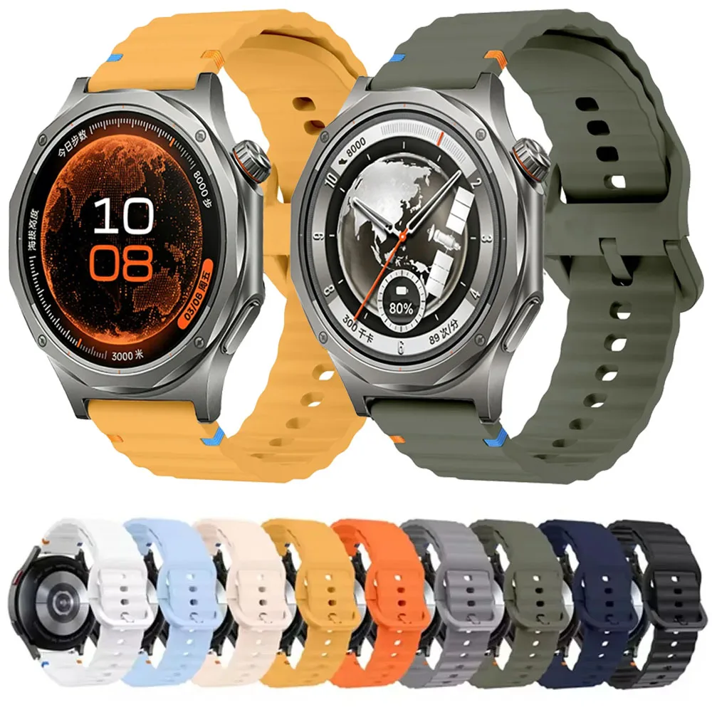 Фото Силиконовый ремешок Wave 18/20/22 мм для часов OPPO Watch X3/S/X3 Mini/Xiaomi Watch 5 S5-1, удобный браслет для часов Oneplus Watch 4/Lite/3 43 мм №1