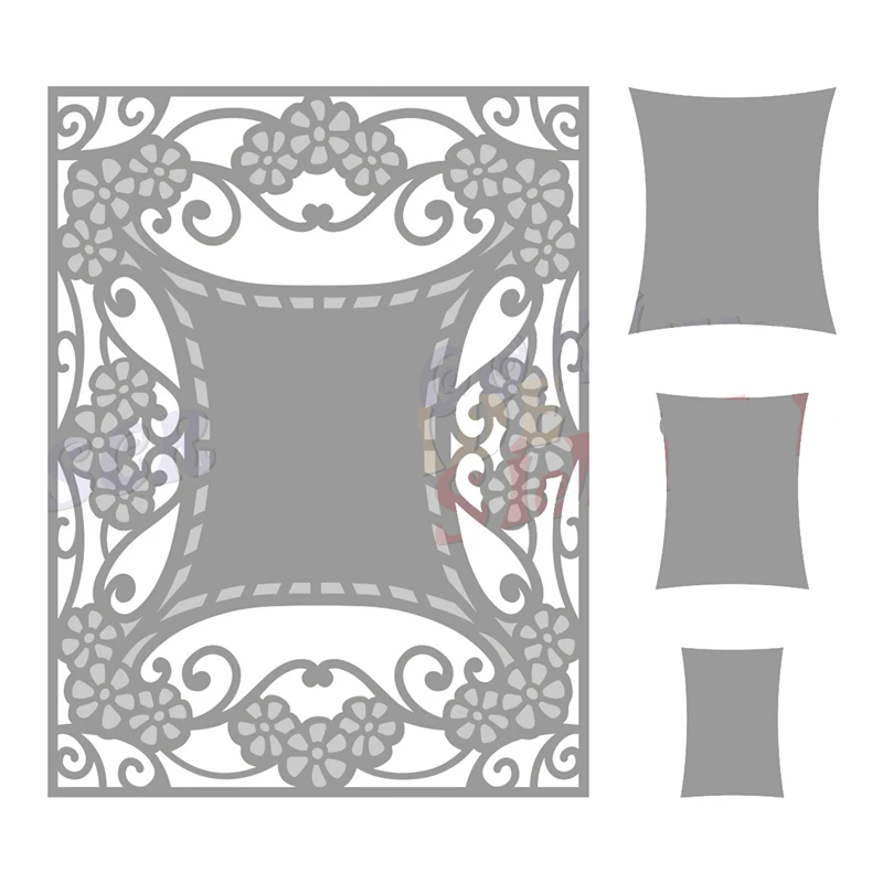 

Flourished Feame 2023 New Metal Cutting Dies Scrapbooking for Paper Making Frame Card Craft Supplies No Stamps