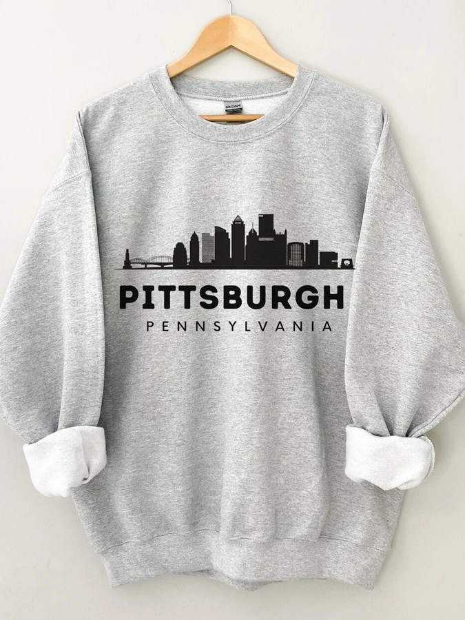 

Повседневная Толстовка Pittsburgh с надписью и круглым вырезом