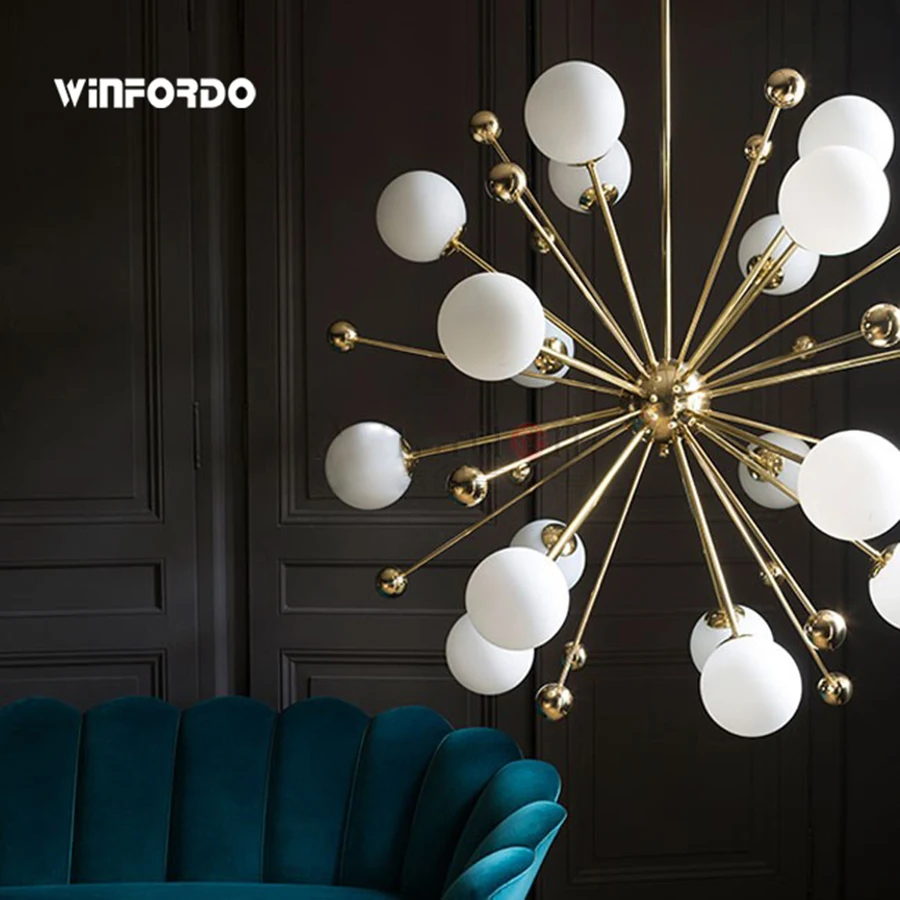 2024 современная стеклянная люстра Sputnik со стеклянными шариками освещение для