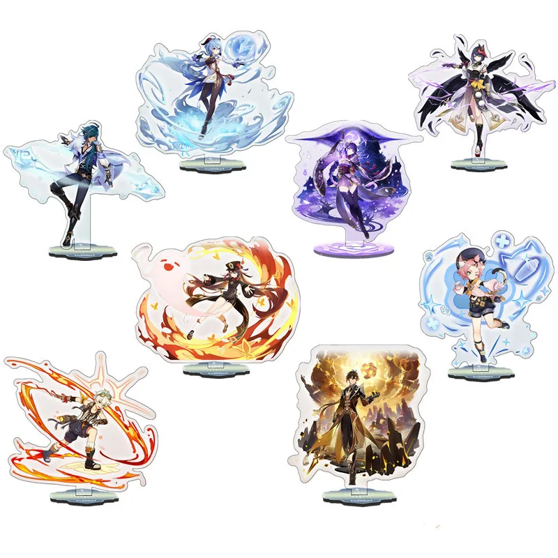 

Genshin Impact Anime Figure Yae Miko Ganyu Hutao Zhongli Keqing Acrylic Model Plate Desk Decoration Figurine Standing Sign Gift