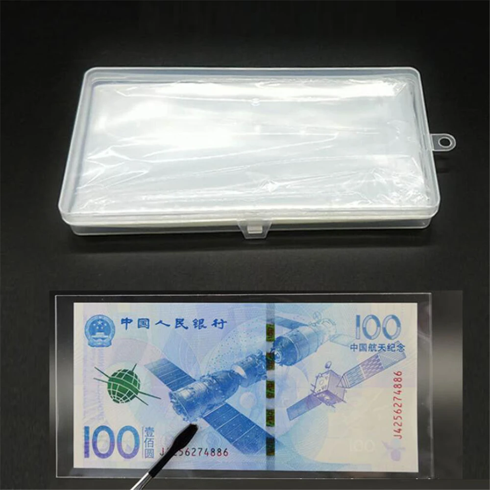

100pcs Money Page Of Paper Money Coin Photo Album Coin Money Holders Transparent PVC Paper Money Banknotes With Box