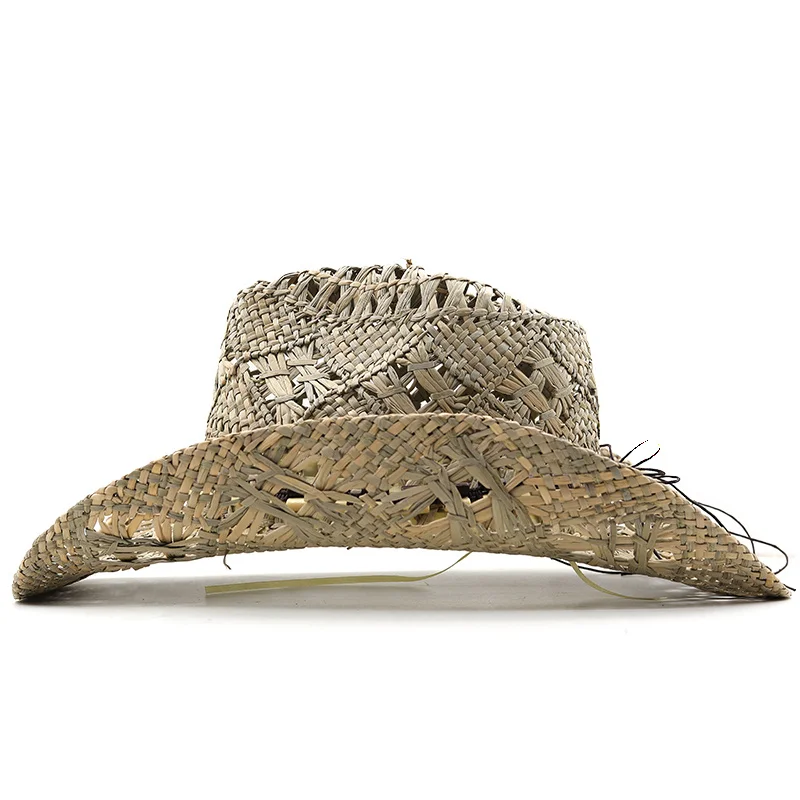 Шляпа соломенная в ковбойском стиле для защиты от солнца Пляжная шапка с