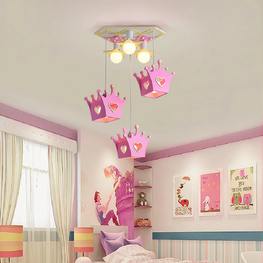 

Children bedroom light girl princess room light pink light creative personality boy boy bedroom chandeliers cartoon lamp