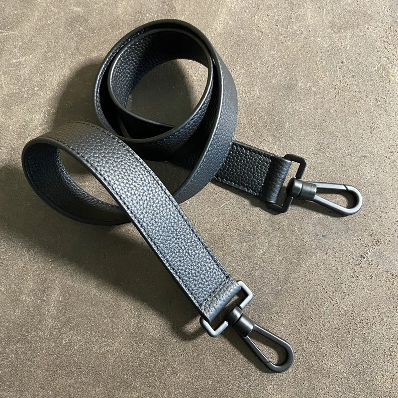 Men's Bag Shoulder Strap All Leather Black Leather Bag Strap Soft And Comfortable Versatile Bag Accessories Shoulder Strap