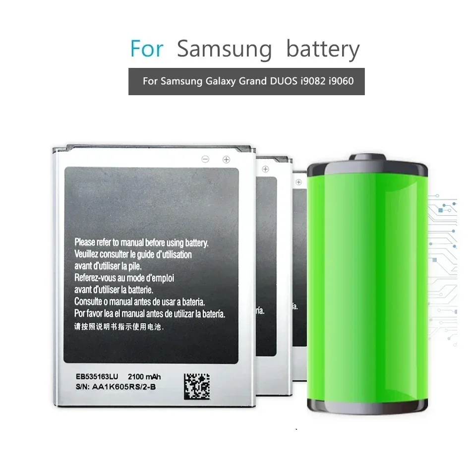 Аккумуляторы для мобильных телефонов EB 535163 LU 2100 мАч смартфона Samsung Galaxy Grand Duos I9082
