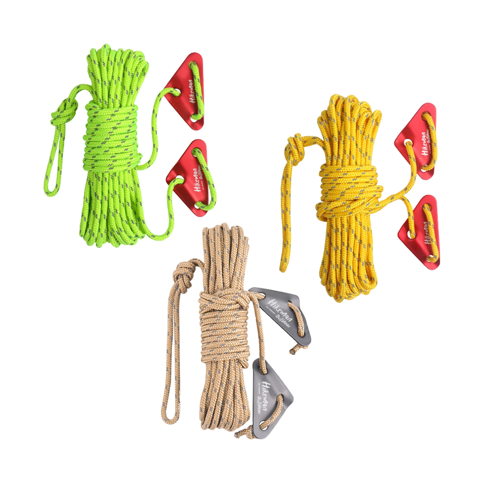 

Outdoor Reflective Rope Camping Rope With Tensioner Sturdy Tent Guylines Cords Ropes With Light Reflection Function