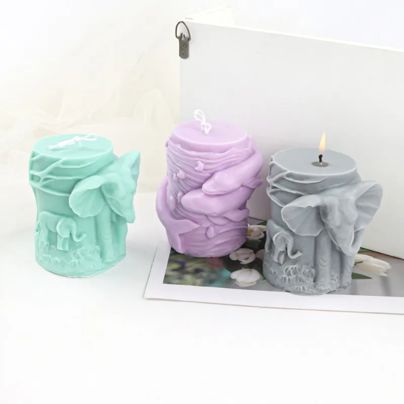 3D силиконовая форма для свечей с животными креативная слона дельфина гипсовая