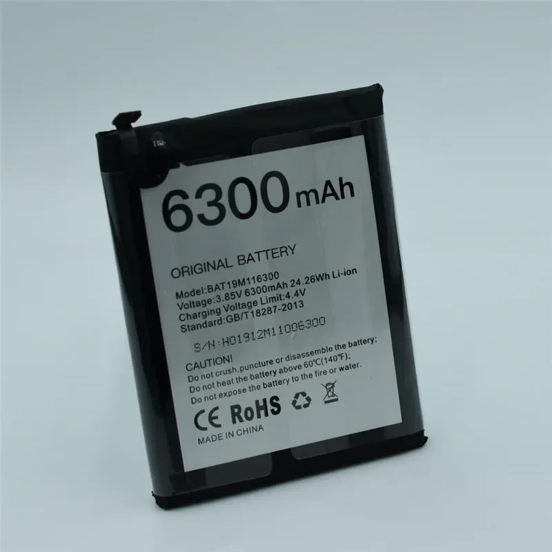 Фото Ремонт НОВАЯ дата производства для аккумулятора DOOGEE S68 pro 6300 мАч Высокая емкость для аккумулятора DOOGEE BAT19M116300 №3