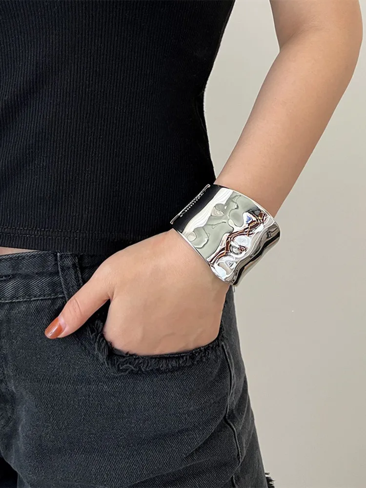 Минималистичные матовые браслеты-манжеты из сплава в стиле панк