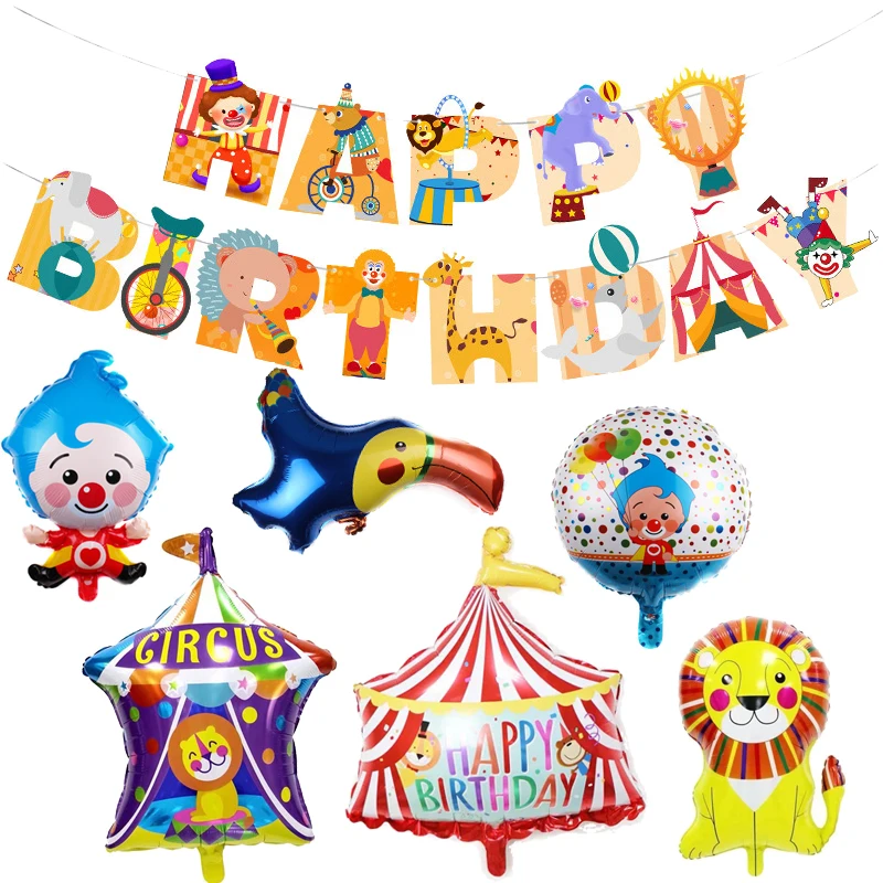 1 шт. цирковая коллекция тематических красочных животных клоун фольгированные