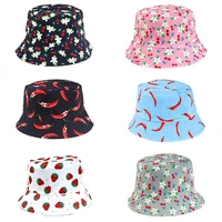 summer fisherman hat 30 colors pattern printing polyester material beach outdoor leisure decoration sunshade ladies pot hat