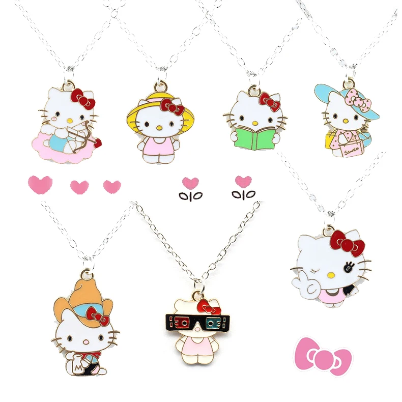 

Kawaii Hello подвеска в виде котенка ожерелья для девочек Sweet Bff ожерелья Hello цепь котенок ожерелье чокер женские ювелирные изделия ожерелье в под...