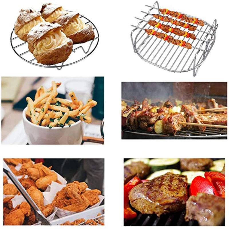 Стойка для фритюрницы 8-дюймовая квадратная двухслойная с 4 шпагами