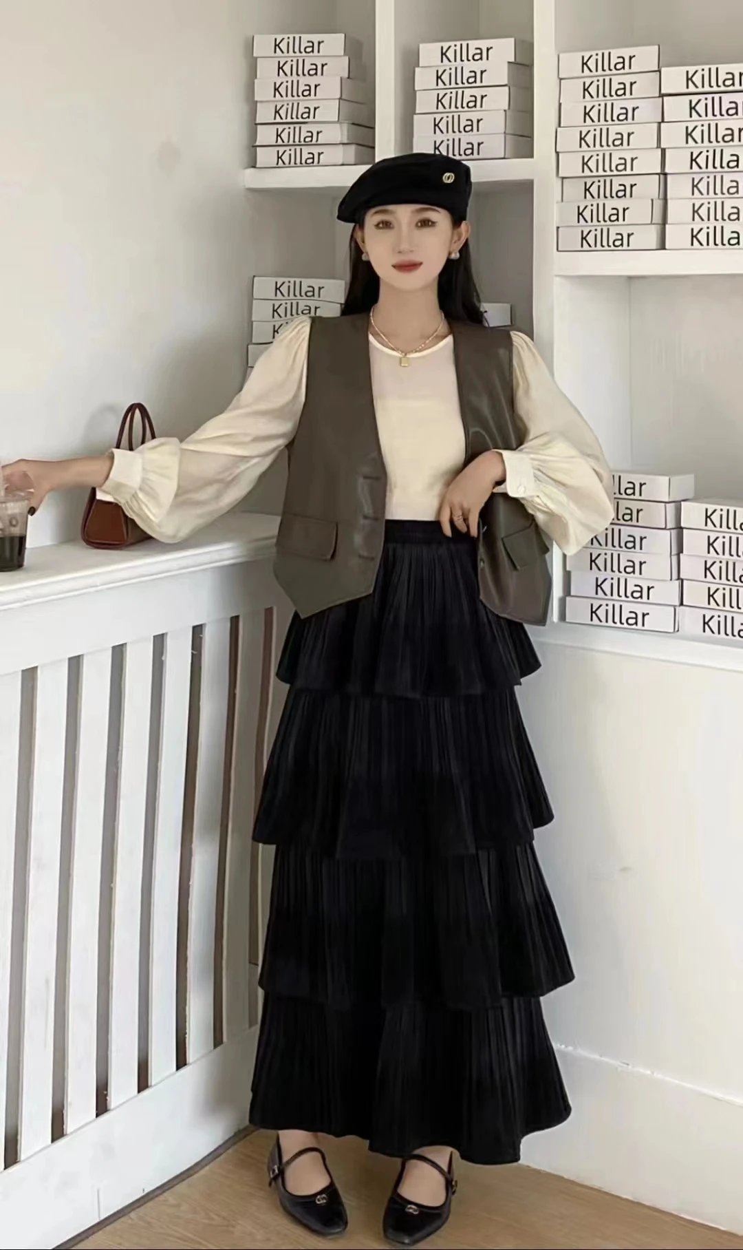 Новинка 2023 осенне-зимняя женская юбка с завышенной талией яркая теплая бархатная