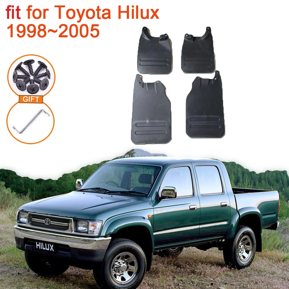 

Брызговики для Toyota HiLux 4WD 1998 ~ 2005, аксессуары 1999 2000 2001 2002 2003 2004, брызговики, брызговики, переднее и заднее колесо