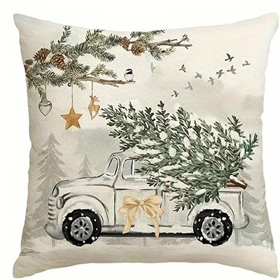 

Домашний декор, зимние декоративные подушки с рождественскими мотивами, чехол для подушки, подходит для дивана, спальни, автомобиля, наволочка