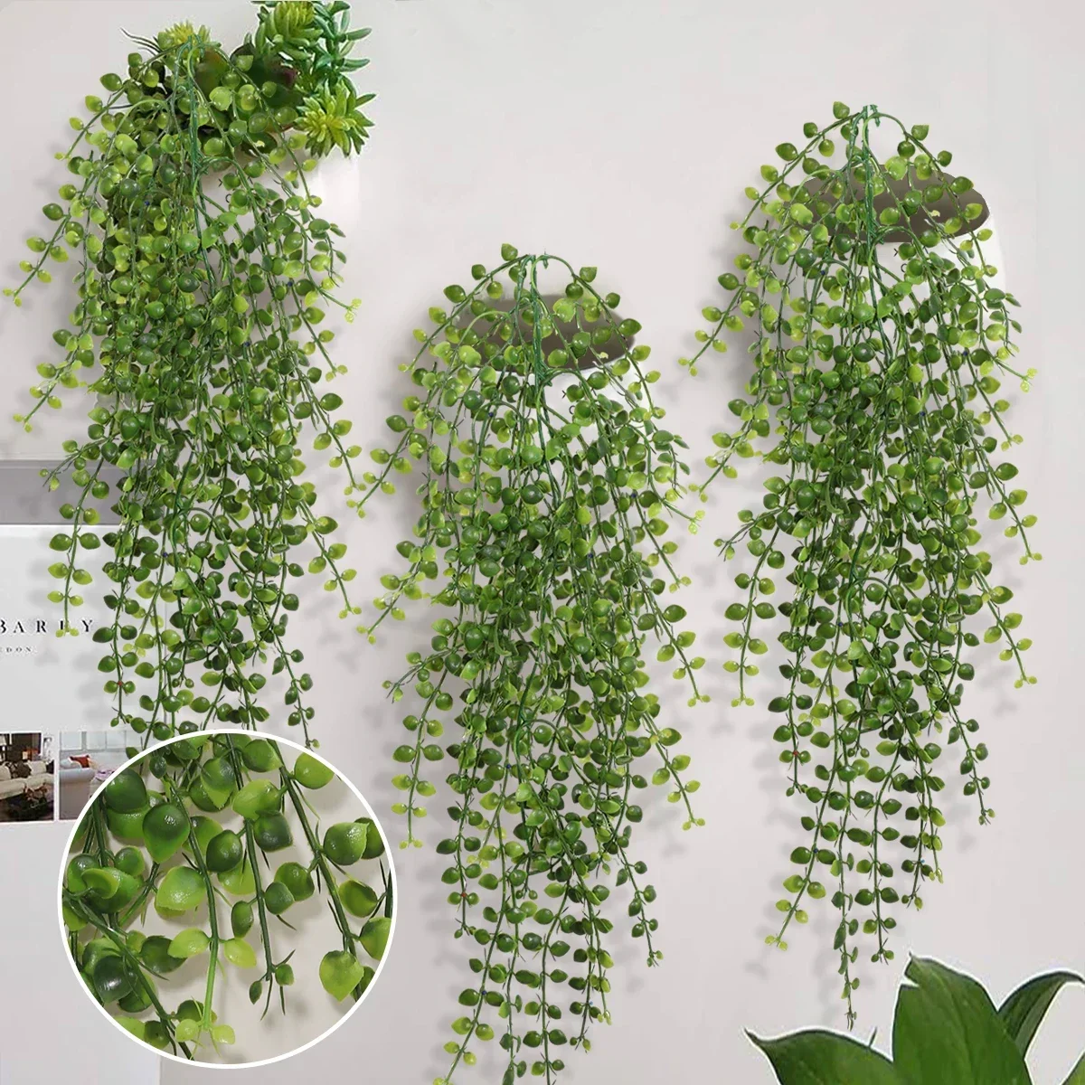 XIYA Искусственный Лист Эвкалипта - Подвесное Зеленое Декоративное Растение Из