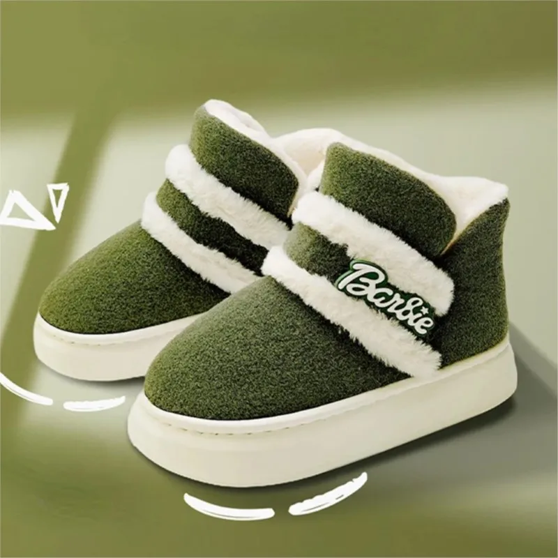 

Warm Fluffy Womens Cotton Shoes Thick Soled Winter Footwear Outdoor Anti Slip Comfortable Soft Fur Platform Ladies Snow Boots