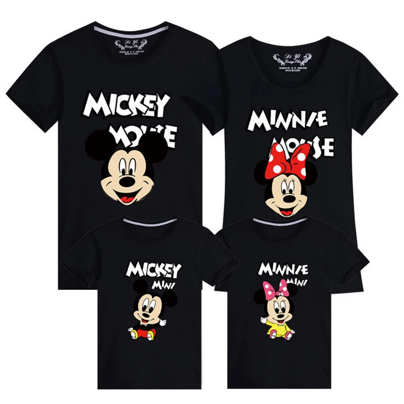 

Disney Mickey Family Matching Outfits Daddy Mom Kids T-shirt Baby Bodysuit Family Look Father Son Clothes Father's Day Gift