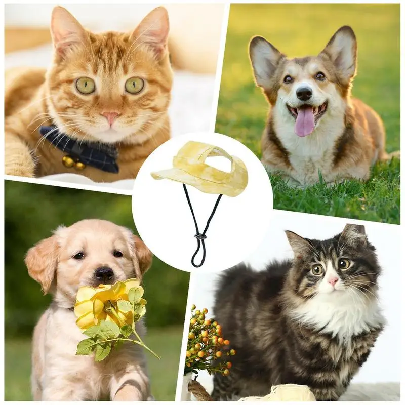 Kapelusz dla psa z otworami na uszy Regulowany daszek Kapelusze zwierząt szerokim rondem Letnie wędkarstwo Ochrona UV Mały średni duży kapelusz